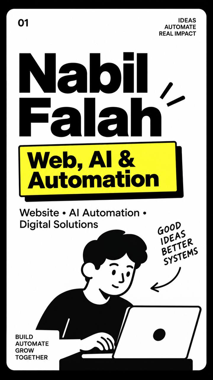 Logo atau foto Nabil Falah — Web, AI & Automation
